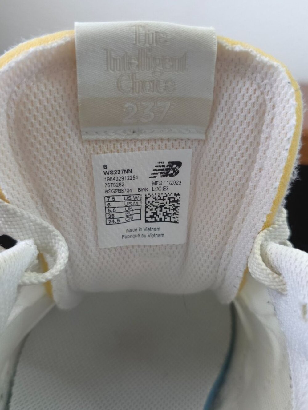 New Balance 237 V1 Nimbus Cloud Off-White & Gray Sneakers 6M/7.5W - WS237NN - Picture 8 of 12